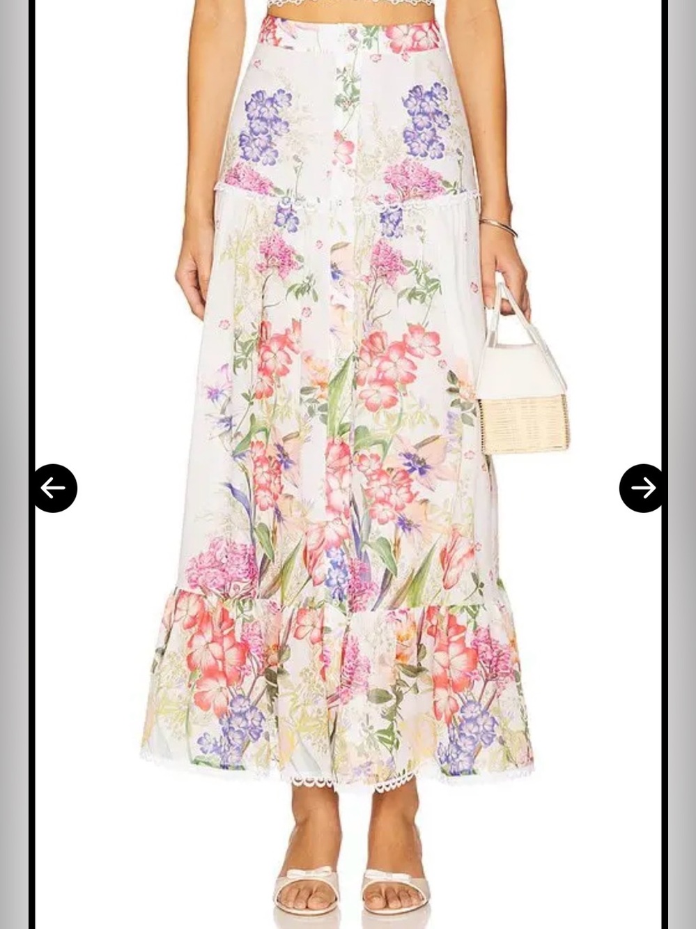 Charo Ruiz Ibiza Ann Long Skirt in Botanic Print Size Small